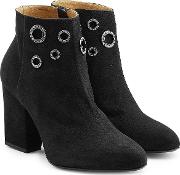 Embellished Suede Ankle Boots