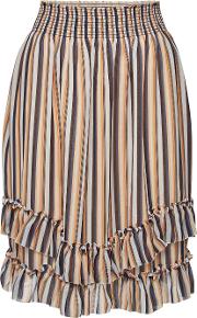 Striped Skirt With Ruffles