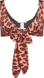 Ballet Leopard Print Wrap Bikini Top