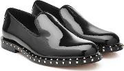 Studded Patent Leather Loafers 