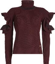 Wool Turtleneck Pullover With Cut Out Detail 