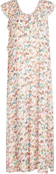 Reen Butterfly Printed Silk Dress