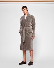 Dressing Gown With Piped Trim 