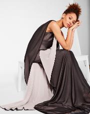 Embellished Two-tone Maxi Dress Black