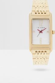 Rectangular Bracelet Watch Gold