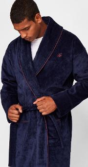 Ted Baker Dressing Gown With Piped Trim Navy 