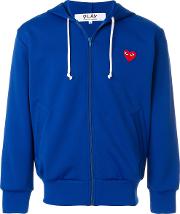 Zipped Hoodie With Red Heart 