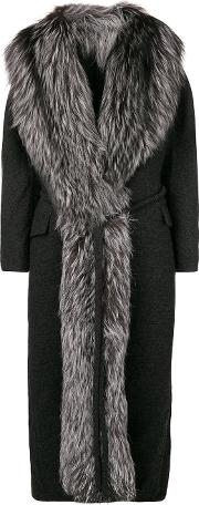 Wool Coat With Fur Collar 