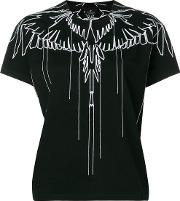 Stitching Wings Print T Shirt 