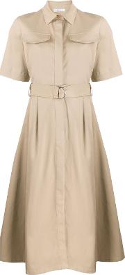 Cotton Midi Dress With Belt 