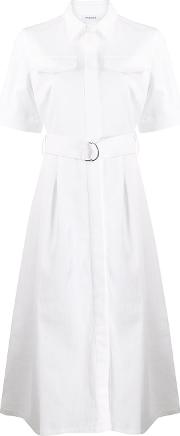 Cotton Midi Dress With Belt 