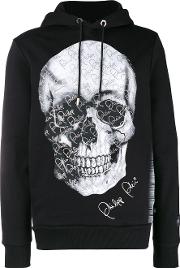 Skull Printed Hooded Sweatshirt 
