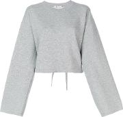 Tie Back Longsleeves Crop Sweatshirt 