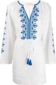 Embroidered Linen Dress 
