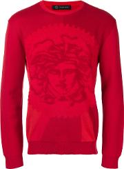 Cotton Pullover With Medusa Logo 