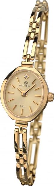 Ladies 9ct Gold Oval Champagne Dial Link Bracelet Watch 8804