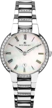 Ladies Signature Mother Of Pearl Stone Watch 8219
