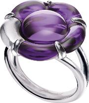 B Flower Silver Purple Crystal Flower Ring 2803462