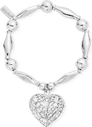 Ladies Iconic Filigree Heart Bracelet Sbchu052
