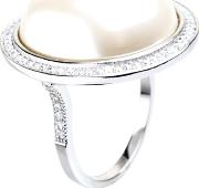 Silver Freshwater Pearl Cz Surround Ring 909878r70pl
