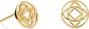 Gold Plated Base Chakra Stud Earrings Echk5001