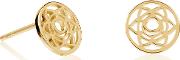 Gold Plated Sacral Chakra Stud Earrings Echk5002