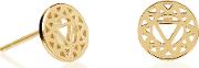 Gold Plated Solar Plexus Chakra Stud Earrings Echk5003