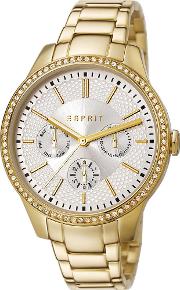 Ladies Gold Plated Bracelet Watch Es107132006