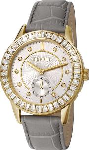 Ladies Seren Gold Plated Strap Watch Es107422006