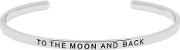 Silver Plated Moon And Back Open Bangle Eb3370c