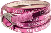 Rainbow Pink Leather Bracelet Hwacs3052 Pink