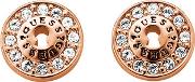 Rose Gold Plated Pava Crystal Lock Studs Ube71331