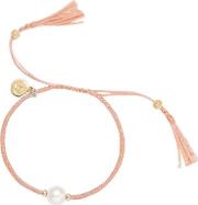 Ladies Freshwater Pearl Peach Tassel Bracelet Tass Pe