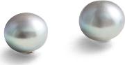 Silver Freshwater Pearl Studs 10mm E10s