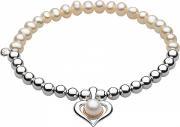 Silver Rose Gold Plated Amelia Pearl Heart Bracelet 70239rfp018