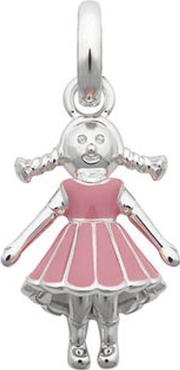 Silver Pink Enamel Girl Charm 5030 1835