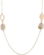 Ladies Bassa Gold Plated Labradorite Charm Necklace 1n0236 063000