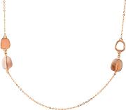 Ladies Bassa Rose Gold Plated Agate Charm Necklace 1m0187 219000