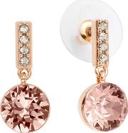 Villa Pink Round Crystal Drop Earrings 5287748