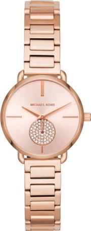 Mini Portia Rose Tone Bracelet Watch Mk3839