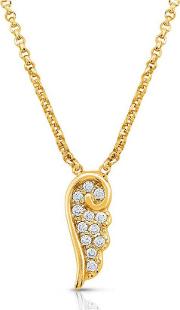 Angel Gold Plated Sparkling Wing Necklace 145321012
