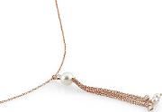 Bella Rose Gold Pearl Tassel Necklace 142661011