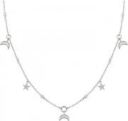Nightdream Silver & Cubic Zirconia Moons & Stars Necklace 148102030