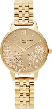 Bejewelled Lace Gold Plated Bracelet Watch Ob16mv105