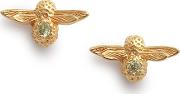Celebration Bee Gold Plated Peridot Stud Earrings Objame102