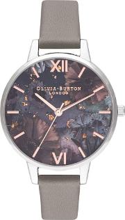 Celestial Demi Dial London Grey Leather Strap Watch Ob16gd26
