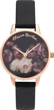 Fine Art Rose Gold And Black Leather Strap Watch Ob16wg68