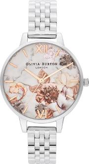 Marble Florals Demi Dial Bracelet Watch Ob16cs31