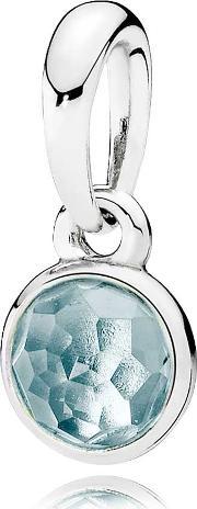 march birthstone blue crystal droplet pendant 390396nab