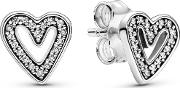 Sparkling Freehand Heart Stud Earrings 298685c01